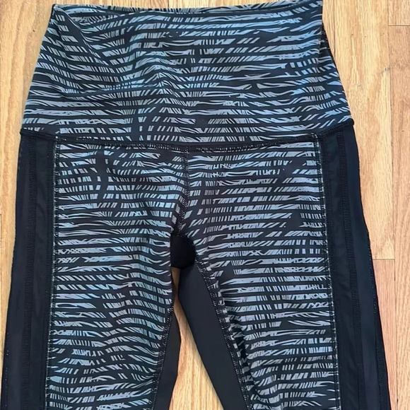 Lululemon sz 4 Wunder Under Black Gray Stripe Play Slate High waist full on luon - Picture 2 of 5